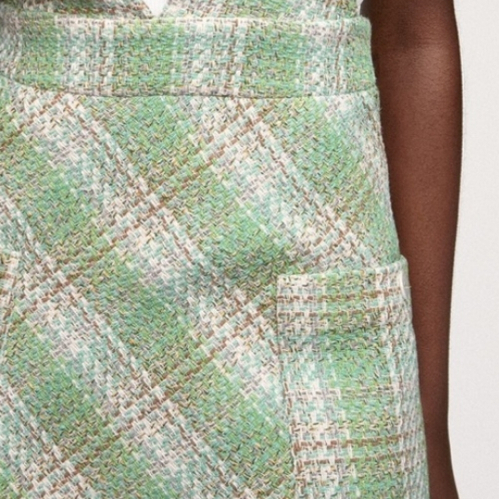 Zara Mint Green Checkered Mini Dress - Picture 3 of 10